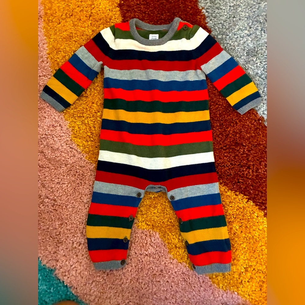 Gap Baby Knit Rainbow Sweater Onesie - Size 12-18M Months
